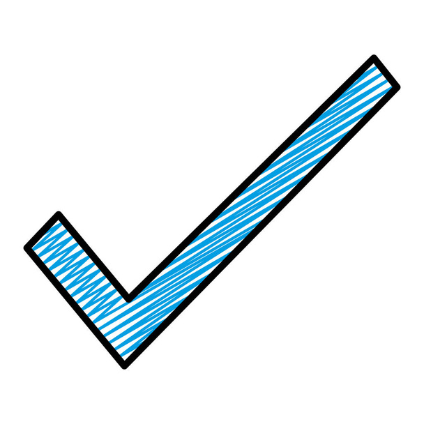 doodle good check symbol to correct choice vector illustration - Vector, Image