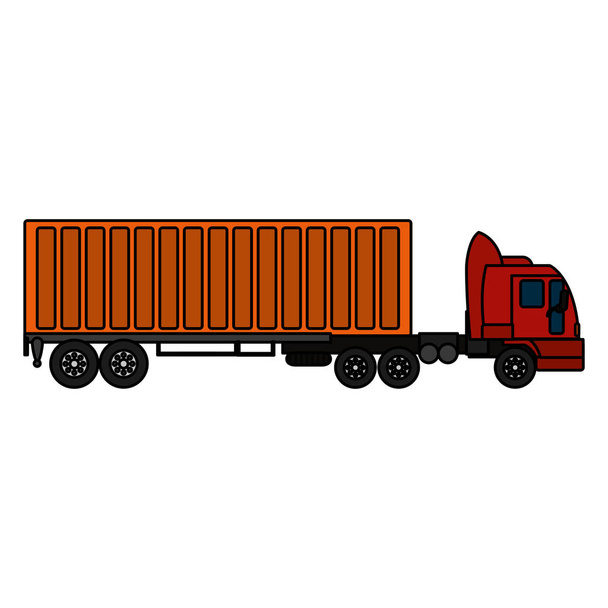 色側トラック輸送コンテナー貨物ベクトル イラスト - ベクター画像