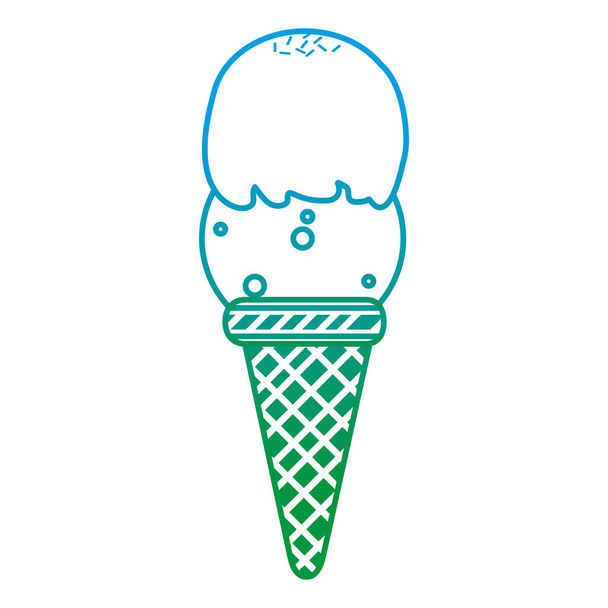 деградована лінія морозива з двома кульками та конусом Векторні ілюстрації
 - Вектор, зображення