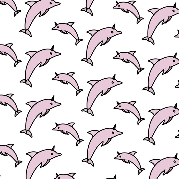 Barevná krása delfína zvířat wildlife pozadí vektorové ilustrace - Vektor, obrázek
