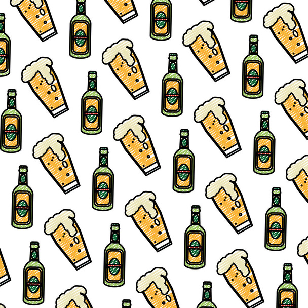 doodle schnapps bottiglia di liquore e vetro di birra sfondo vettoriale illustrazione
 - Vettoriali, immagini