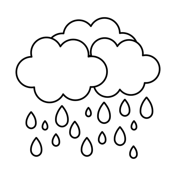 лінія природи пухнаста хмара дощова погода Векторні ілюстрації
 - Вектор, зображення