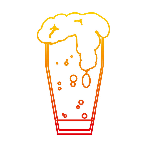 bière de ligne dégradée avec illustration vectorielle de boisson de verre de liqueur de flottaison
 - Vecteur, image
