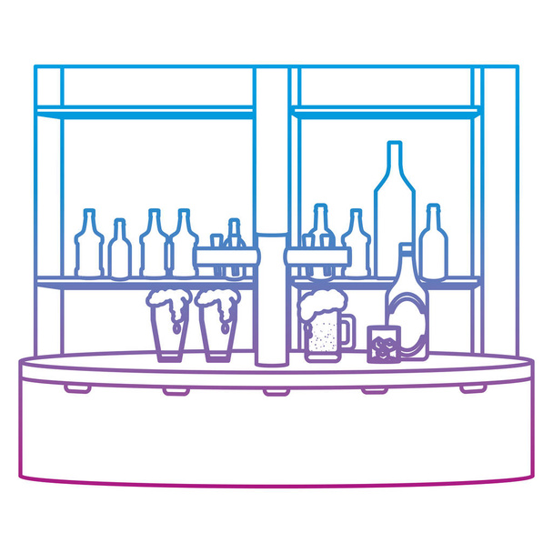 υποβαθμισμένη γραμμή μπαρ ποτό σε αλκοόλ ποτά εκδήλωση διανυσματικά εικονογράφηση - Διάνυσμα, εικόνα