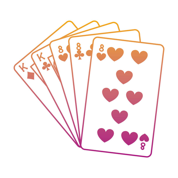 υποβαθμισμένη γραμμή φουλ casno κάρτα παιχνίδι διανυσματικά εικονογράφηση - Διάνυσμα, εικόνα