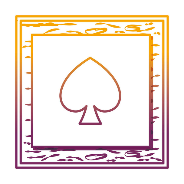 υποβαθμισμένων γραμμή πλαισίου pikes κάρτα καζίνο στυλ εικονογράφηση φορέα - Διάνυσμα, εικόνα