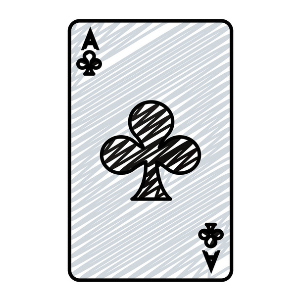 Doodle Α του τριφυλλιού πόκερ κάρτα παιχνίδι διανυσματικά εικονογράφηση - Διάνυσμα, εικόνα