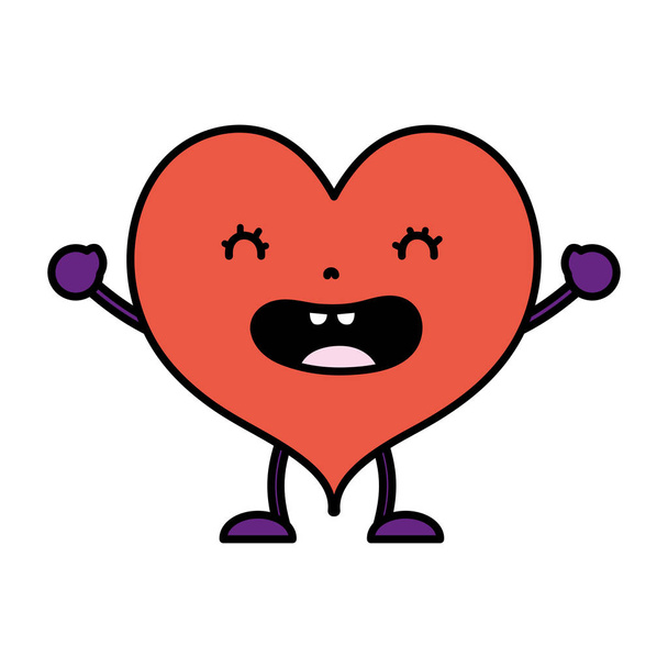 colore kawaii cuore divertente con braccia e gambe vettoriale illustrazione
 - Vettoriali, immagini