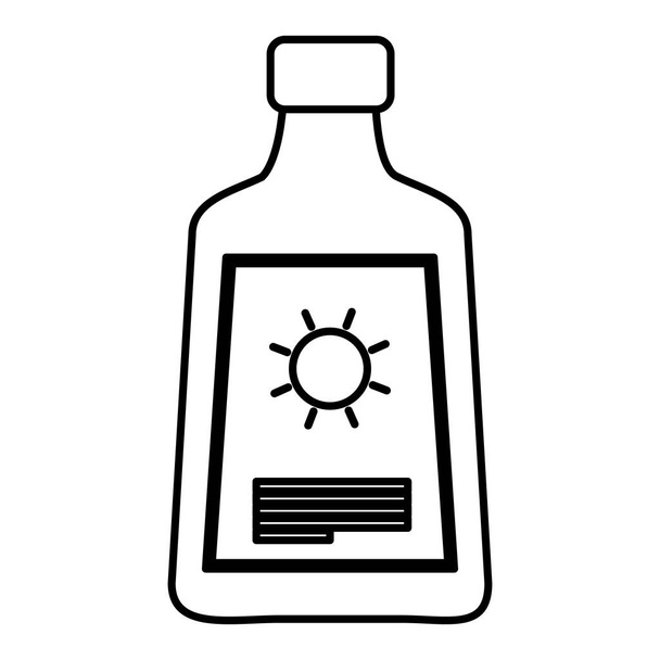 γραμμή ήλιο κρέμα προστασίας δέρματος λοσιόν διανυσματικά εικονογράφηση - Διάνυσμα, εικόνα