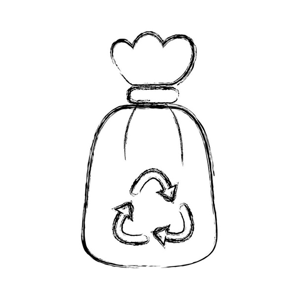 фігурна сумка для сміття з символом переробки Векторні ілюстрації
 - Вектор, зображення