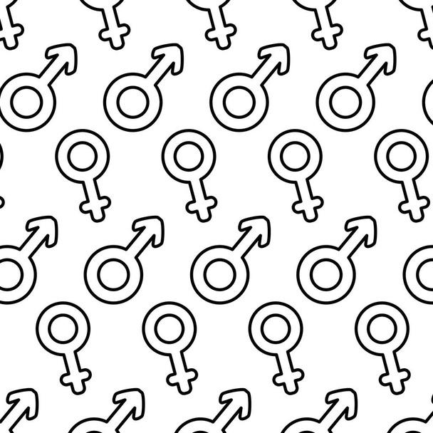 lijn man en vrouw symbool stijl achtergrond vectorillustratie - Vector, afbeelding