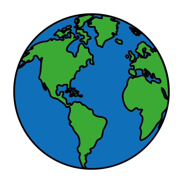 kolor koło global Ameryka mapę Geografia ilustracja wektorowa - Wektor, obraz