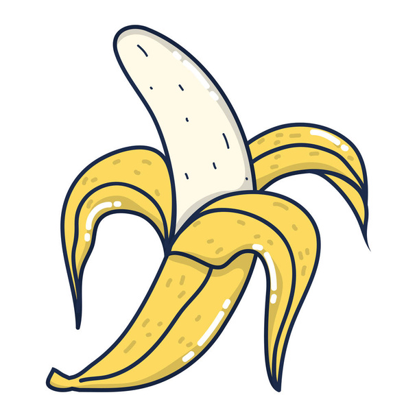 delicious sweet banana organic fruit vector illustration - Vector, imagen