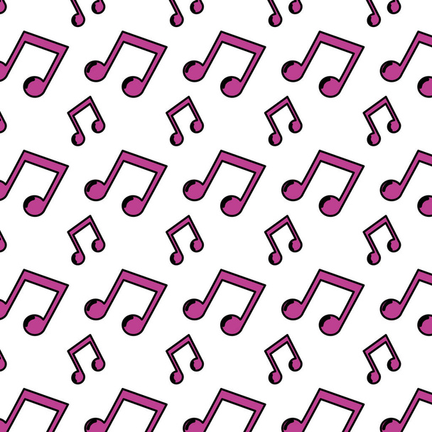 color 2 eighth musical note rhythm background vector illustration - Vector, Image