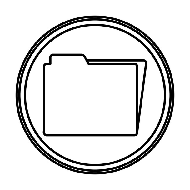 línea carpeta archivo datos documentos emblema vector ilustración
 - Vector, imagen
