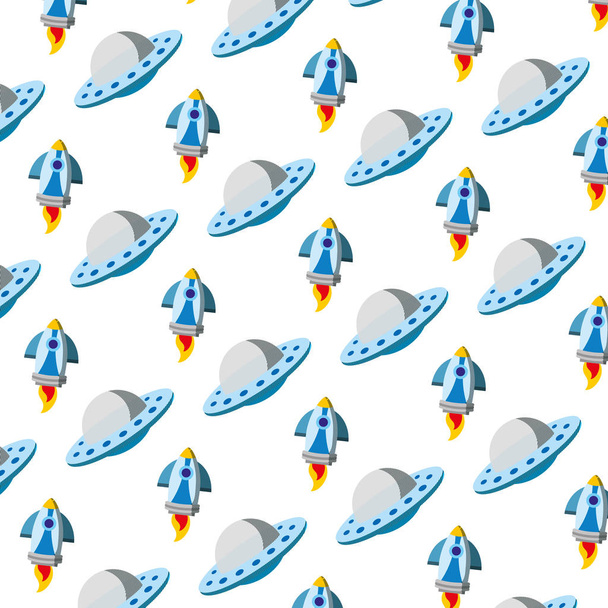 illustration vectorielle de fond d'exploration de fusée et de technologie ufo
 - Vecteur, image