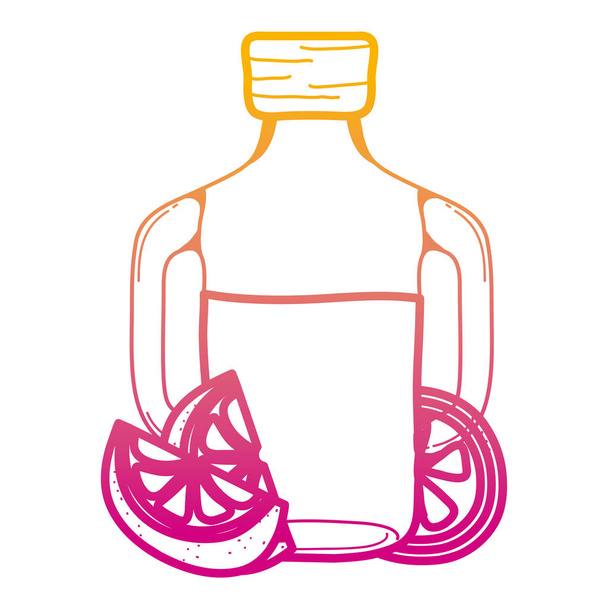 línea degradada saludable jugo de pepino vegetal en el vector del frasco ilustración
 - Vector, imagen