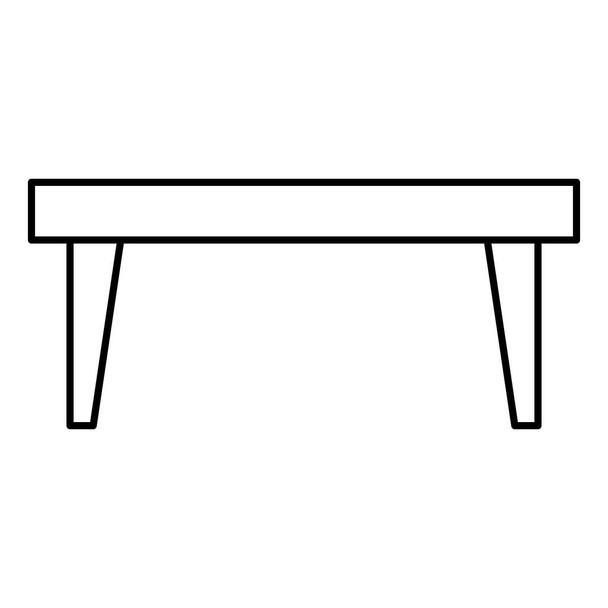 ライン木製ダイニング テーブル インテリア ベクトル図 - ベクター画像