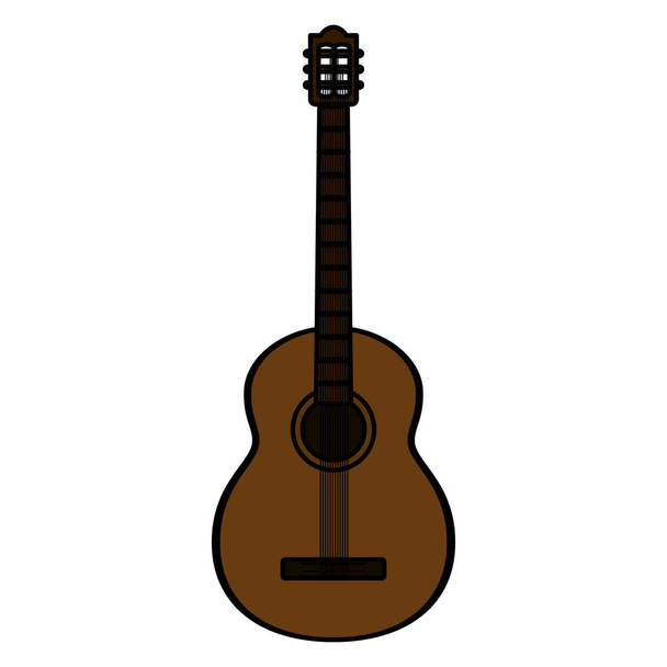色ギター楽器音楽アート スタイルのベクトル図 - ベクター画像