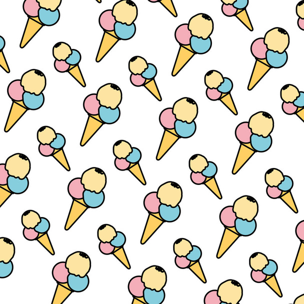 ice cream with three balls background vector illustration - Vector, Image