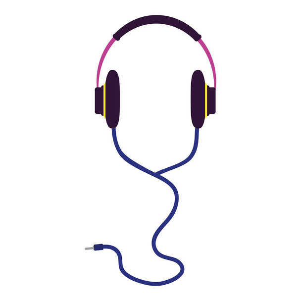 stereo headphones listen music technology vector illustration - Vector, Image