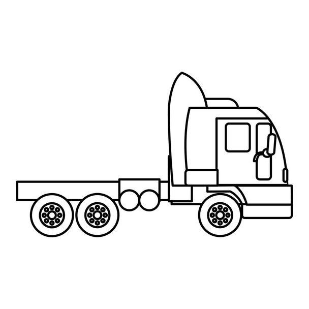 Linie Seite LKW Transport Service Fahrzeug Vektor Illustration - Vektor, Bild