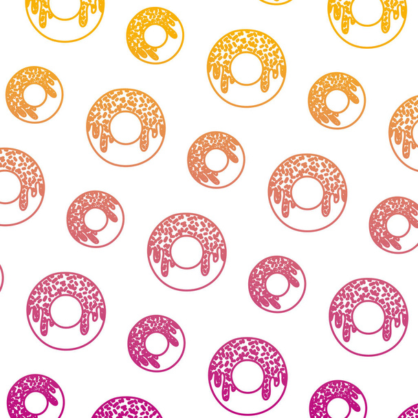 linha degradada delicioso donut doce pastelaria fundo vetor ilustração
 - Vetor, Imagem