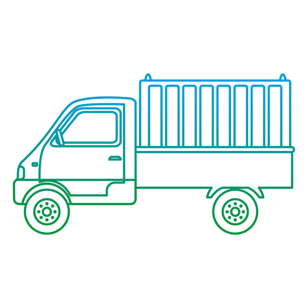 bozulmuş satırı teslimat kamyonu konteyner taşıma hizmet vektör çizim - Vektör, Görsel