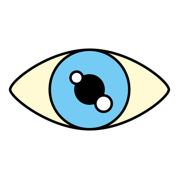 color eye human vision flat design vector illustration - Vector, Image