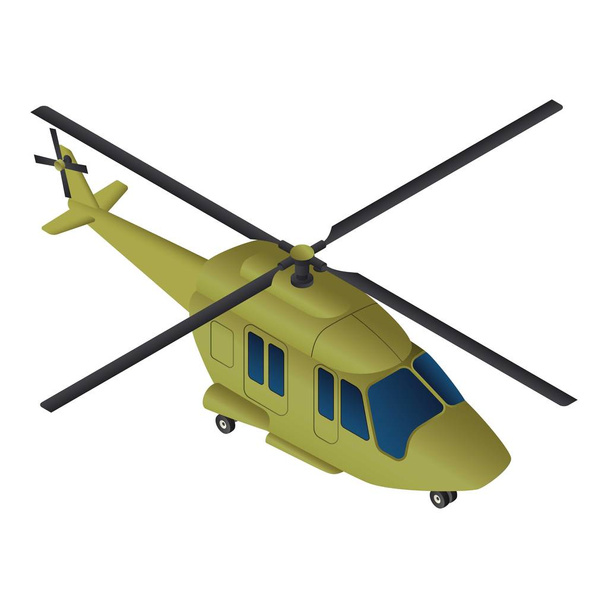 Military helicopter icon, isometric style - Vector, imagen