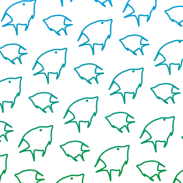 degradace linie tropické angel ryba zvířat pozadí vektorové ilustrace - Vektor, obrázek