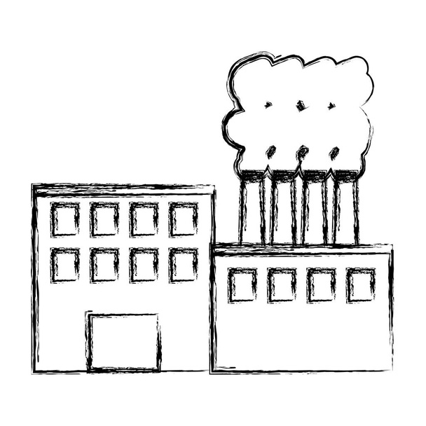 Grunge-Industrie Fabrik Prozess Anlage Verschmutzungsvektor Illustration - Vektor, Bild
