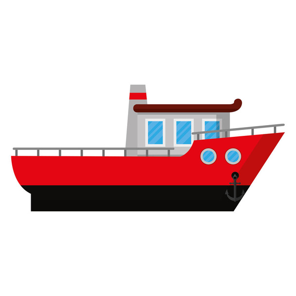 luxury nautical ship transport in the sea vector illustration - Vector, Image