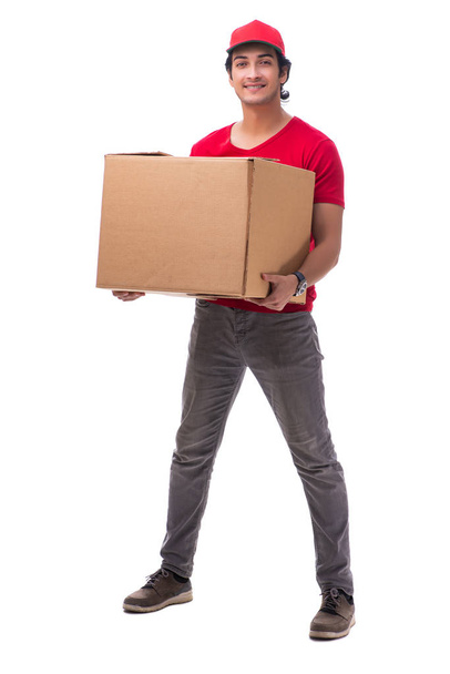 Young male courier with box  - Fotó, kép