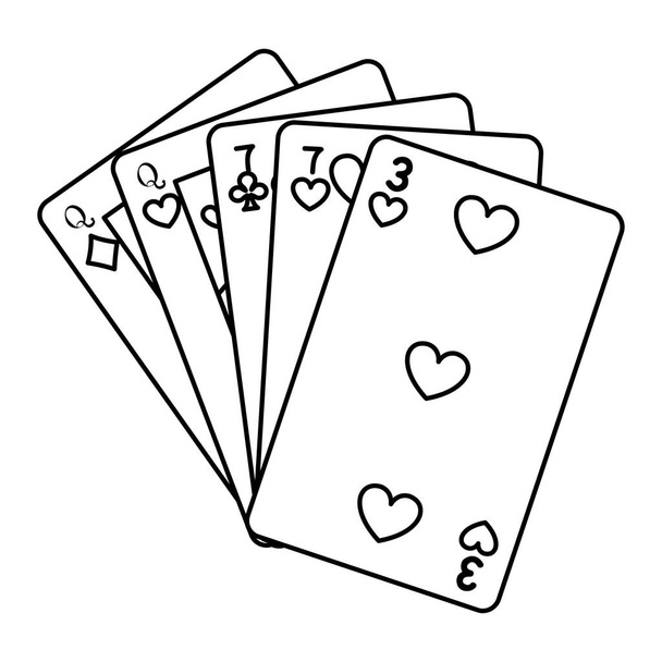 γραμμή δύο ζεύγη καρτών καζίνο παιχνίδι διανυσματικά εικονογράφηση - Διάνυσμα, εικόνα
