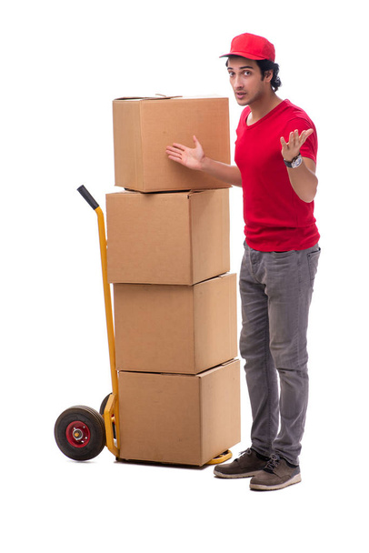Young male courier with box  - Foto, immagini