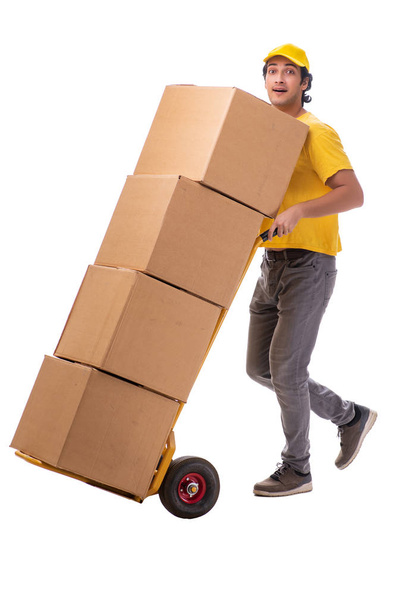 Young male courier with box  - Foto, Imagem