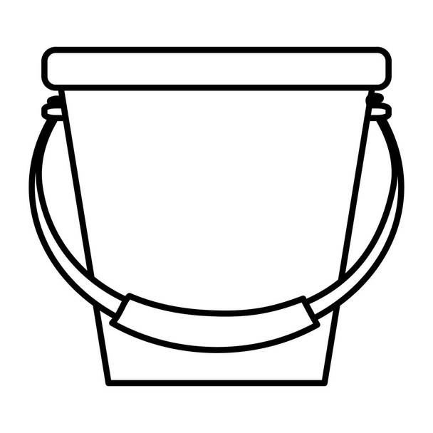 line plastic bucket object style icon vector illustration - Vector, Image