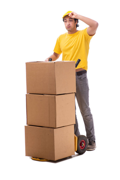 Young male courier with box  - Zdjęcie, obraz