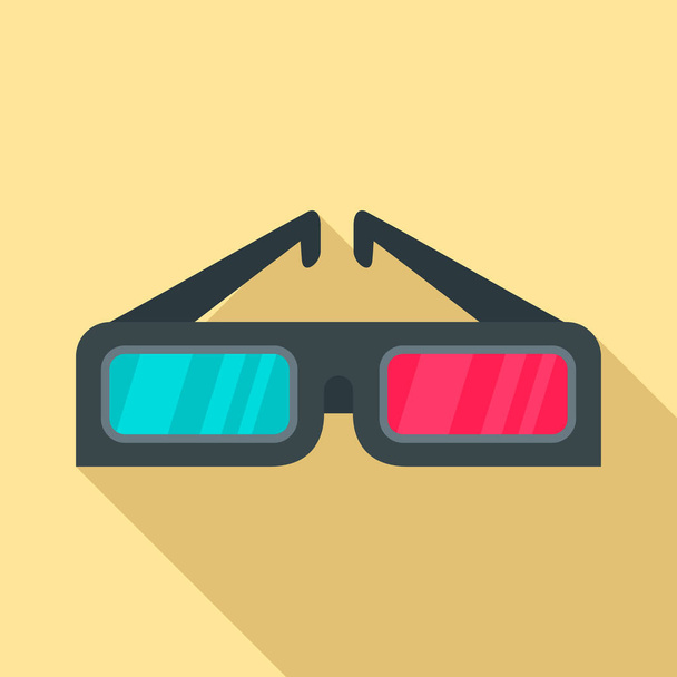 3d glasses icon, flat style - Vector, Image