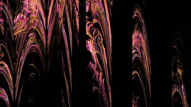 Fantasy chaotic colorful fractal pattern. Abstract fractal shapes. 3D rendering illustration background or wallpaper. - Foto, Bild