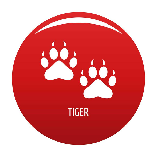 Tiger step icon vector red - Vector, Image