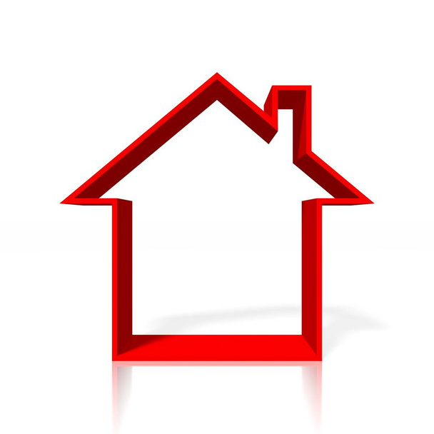 3D house shape - buy/ sale/ rent concept - Zdjęcie, obraz