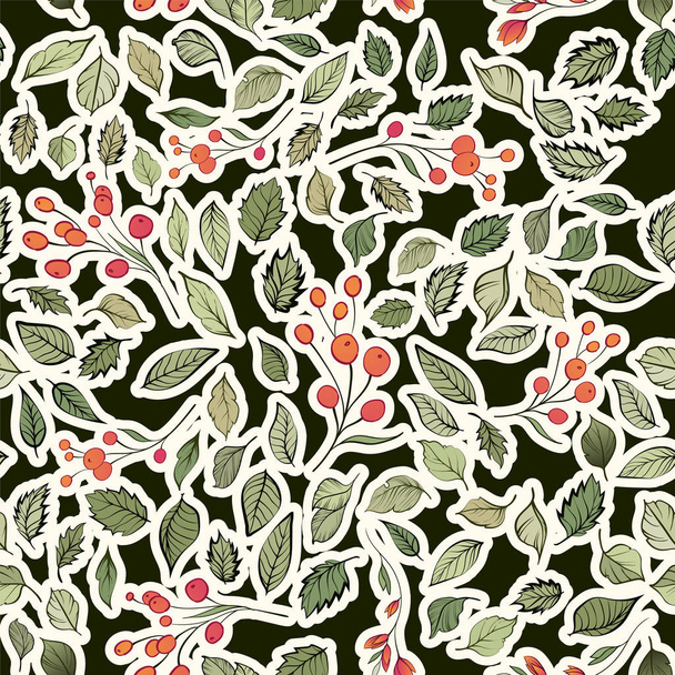 Seamless pattern. Green leaves - ベクター画像
