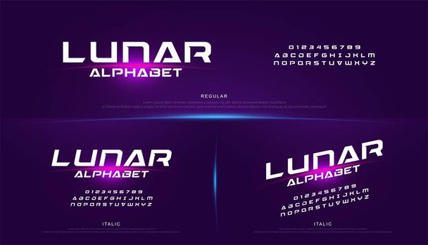 Abstract technology space font and alphabet. techno effect fonts designs. Typography digital sci-fi concept. vector illustration - Vector, Image