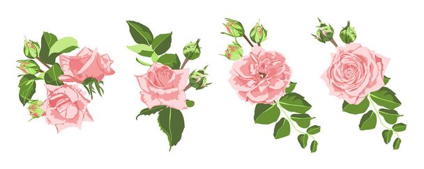 Ramo de flores de rosas vintage para boda
. - Vector, Imagen