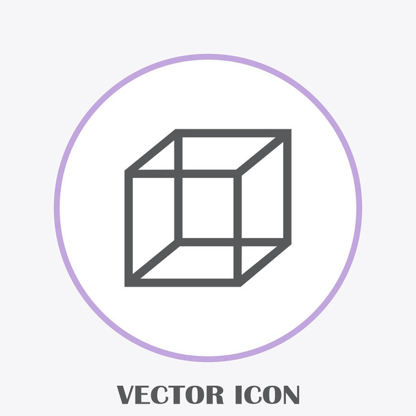 Izometrické krychle vektorové ikony. 3D čtvercové znamení. Symbol políčka - Vektor, obrázek
