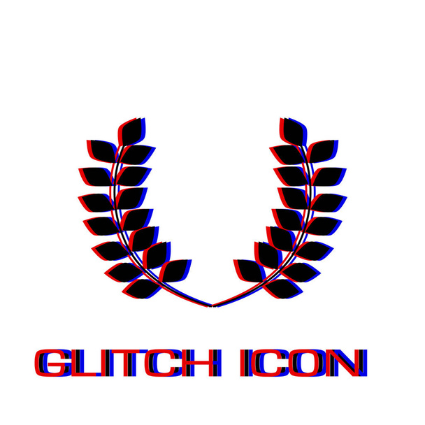 Laurel Wreaths icon flat. Simple pictogram - Glitch effect. Vector illustration symbol - Vector, Image