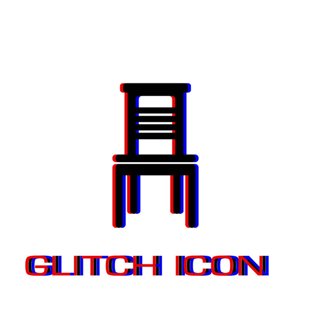 Icône chaise plat. Pictogramme simple - Effet Glitch. Illustration vectorielle symbole
 - Vecteur, image