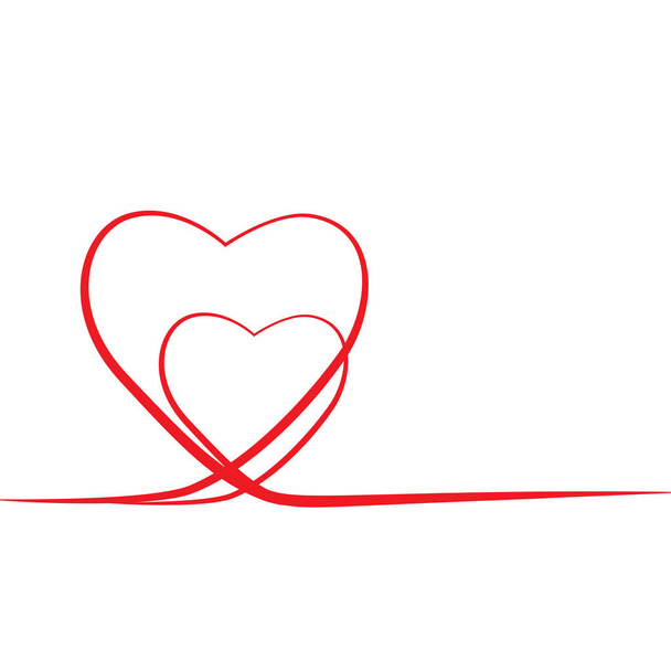 Рисунок одной линии сердца
 - Вектор,изображение